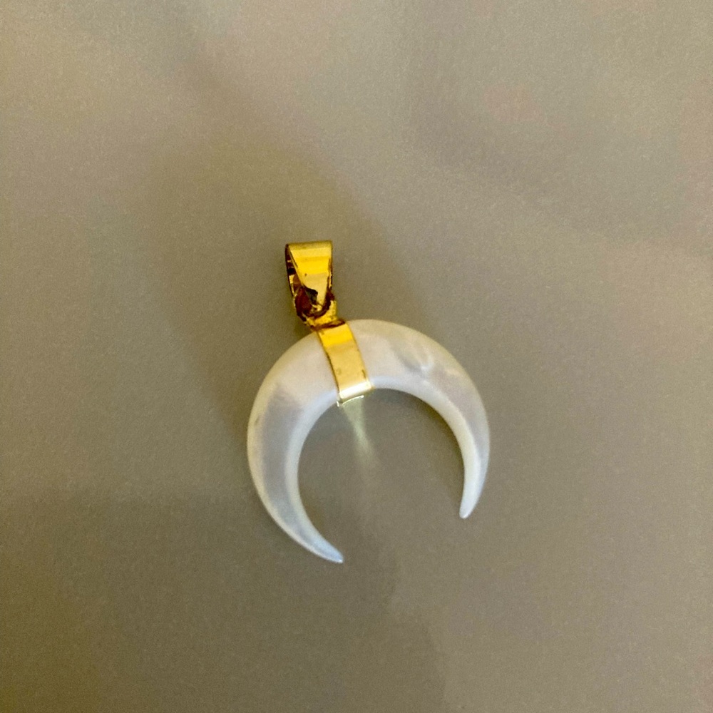 Opal Horn Gold Pendant